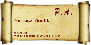 Perlusz Anett névjegykártya
