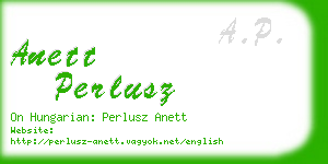 anett perlusz business card